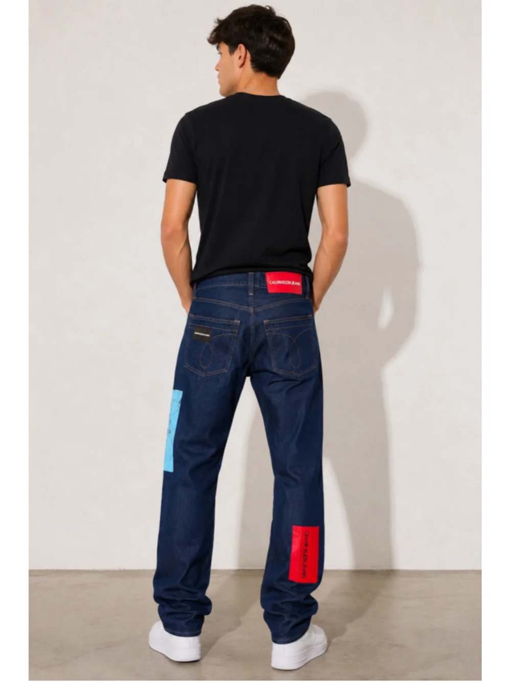 Calvin Klein Jeans Archive Patchwork Graphic Italian Denim Straight Leg 30x32